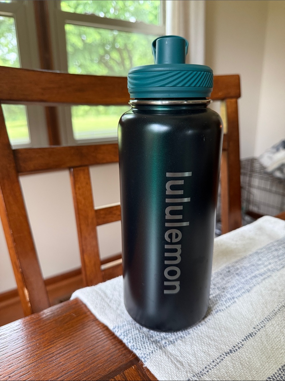 lululemon athletica Matte Dark Green Bottle with Teal Lid